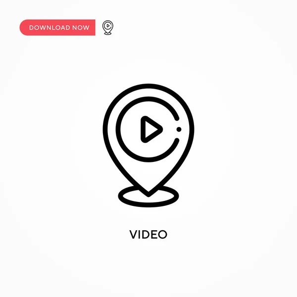 Video Vektor Symbol Moderne Einfache Flache Vektordarstellung Für Website Oder — Stockvektor