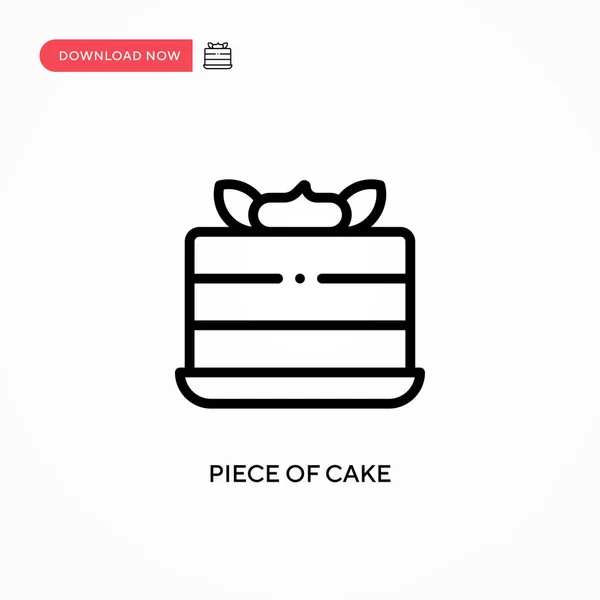 Stück Kuchen Vektor Symbol Moderne Einfache Flache Vektordarstellung Für Website — Stockvektor