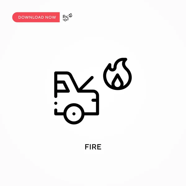 消防車のアイコン ウェブサイトやモバイルアプリのための現代的でシンプルなフラットベクトルイラスト — ストックベクタ