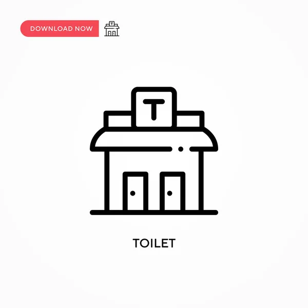 トイレのベクトルアイコン ウェブサイトやモバイルアプリのための現代的でシンプルなフラットベクトルイラスト — ストックベクタ