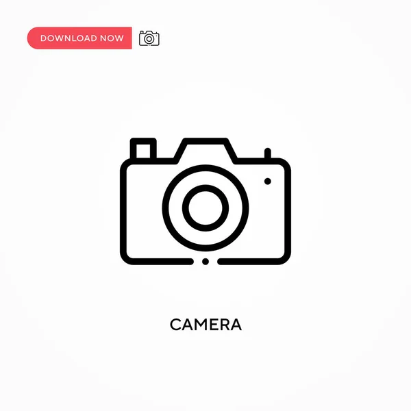 カメラのベクトルアイコン ウェブサイトやモバイルアプリのための現代的でシンプルなフラットベクトルイラスト — ストックベクタ