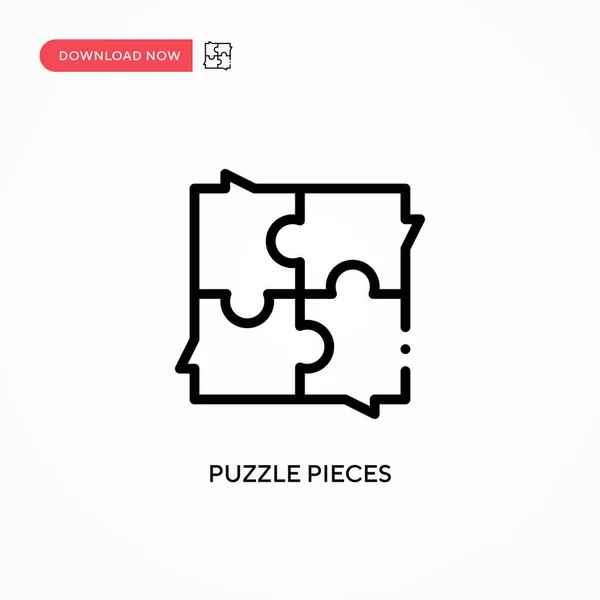 Puzzle Pieces Vector Icon Modern Simple Flat Vector Illustration Web — Stock Vector