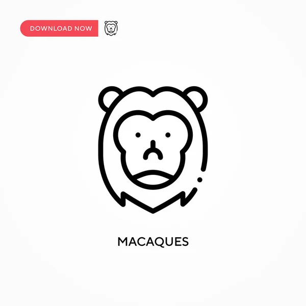 Macaques矢量图标 网站或移动应用程序的现代 简单的平面矢量说明 — 图库矢量图片