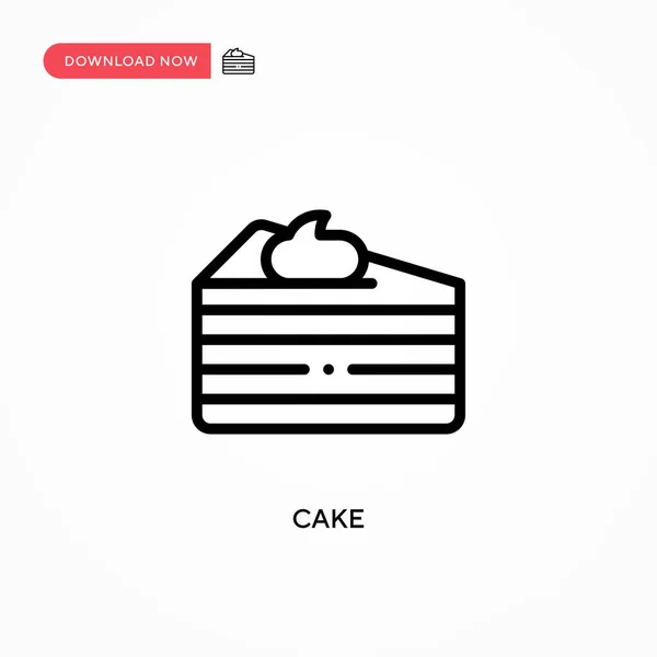 ケーキ ベクトル アイコン ウェブサイトやモバイルアプリのための現代的でシンプルなフラットベクトルイラスト — ストックベクタ