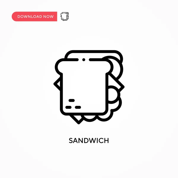 Sandwich Vektorsymbol Moderne Einfache Flache Vektordarstellung Für Website Oder Mobile — Stockvektor