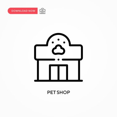 Hayvan dükkanı vektör simgesi. Web sitesi veya mobil uygulama için modern, basit düz vektör çizimi