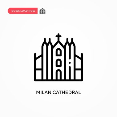 Milan katedral vektör ikonu. Web sitesi veya mobil uygulama için modern, basit düz vektör çizimi