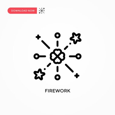 Havai fişek vektör simgesi. Web sitesi veya mobil uygulama için modern, basit düz vektör çizimi