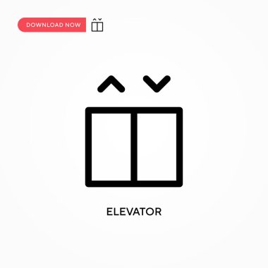 Asansör vektör simgesi. Web sitesi veya mobil uygulama için modern, basit düz vektör çizimi