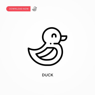 Ördek vektör simgesi. Web sitesi veya mobil uygulama için modern, basit düz vektör çizimi