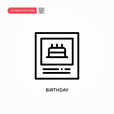 Doğum günü vektör simgesi. Web sitesi veya mobil uygulama için modern, basit düz vektör çizimi