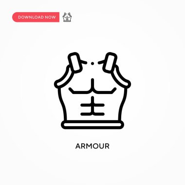 Zırh vektör simgesi. Web sitesi veya mobil uygulama için modern, basit düz vektör çizimi