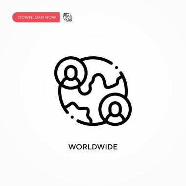 Dünya çapında vektör simgesi. Web sitesi veya mobil uygulama için modern, basit düz vektör çizimi