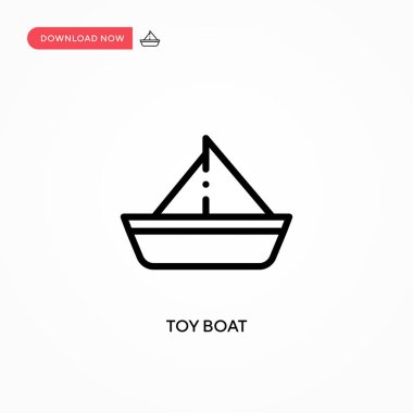 Oyuncak tekne vektör simgesi. Web sitesi veya mobil uygulama için modern, basit düz vektör çizimi