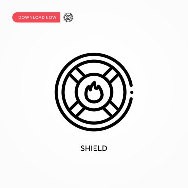 Kalkan vektör simgesi. Web sitesi veya mobil uygulama için modern, basit düz vektör çizimi