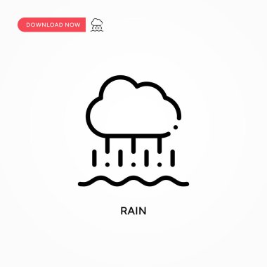 Yağmur vektör simgesi. Web sitesi veya mobil uygulama için modern, basit düz vektör çizimi