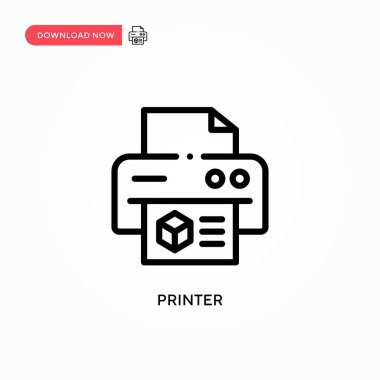 Yazıcı vektör simgesi. Web sitesi veya mobil uygulama için modern, basit düz vektör çizimi