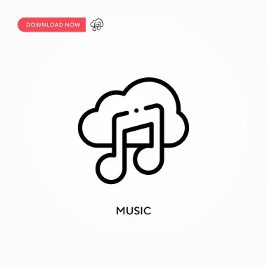 Müzik vektörü simgesi. Web sitesi veya mobil uygulama için modern, basit düz vektör çizimi