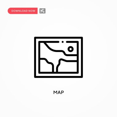 Harita vektör simgesi. Web sitesi veya mobil uygulama için modern, basit düz vektör çizimi