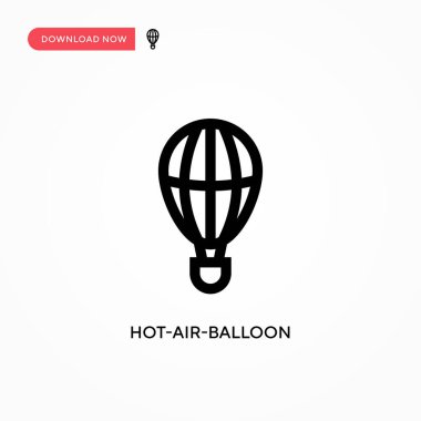 Sıcak hava balonu vektör simgesi. Web sitesi veya mobil uygulama için modern, basit düz vektör çizimi
