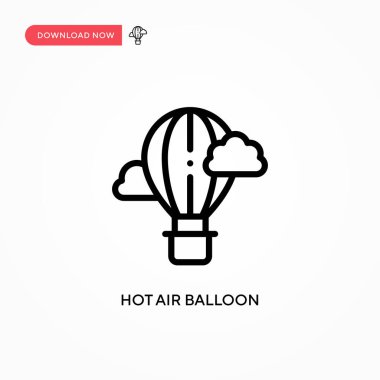 Sıcak hava balonu vektör simgesi. Web sitesi veya mobil uygulama için modern, basit düz vektör çizimi
