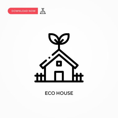 Eko ev vektör simgesi. Web sitesi veya mobil uygulama için modern, basit düz vektör çizimi