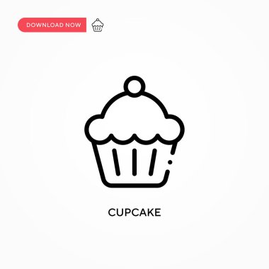 Cupcake vektör simgesi. Web sitesi veya mobil uygulama için modern, basit düz vektör çizimi