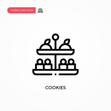 Kurabiye vektör simgesi. Web sitesi veya mobil uygulama için modern, basit düz vektör çizimi