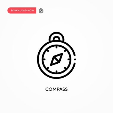 Pusula vektör simgesi. Web sitesi veya mobil uygulama için modern, basit düz vektör çizimi