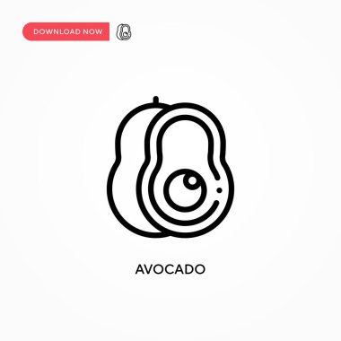Avokado vektör simgesi. Web sitesi veya mobil uygulama için modern, basit düz vektör çizimi