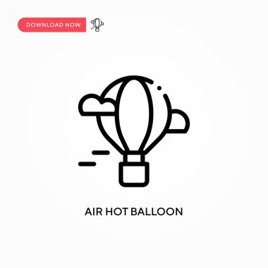 Hava sıcak balon vektör simgesi. Web sitesi veya mobil uygulama için modern, basit düz vektör çizimi