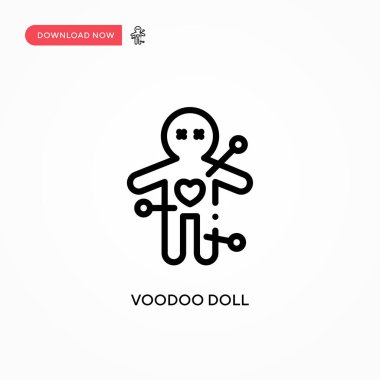 Voodoo bebek vektör ikonu. Web sitesi veya mobil uygulama için modern, basit düz vektör çizimi