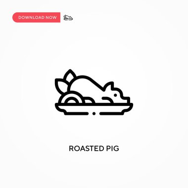 Kızarmış domuz vektör ikonu. Web sitesi veya mobil uygulama için modern, basit düz vektör çizimi