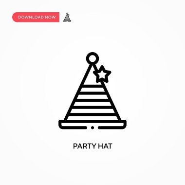 Parti şapka vektör simgesi. Web sitesi veya mobil uygulama için modern, basit düz vektör çizimi