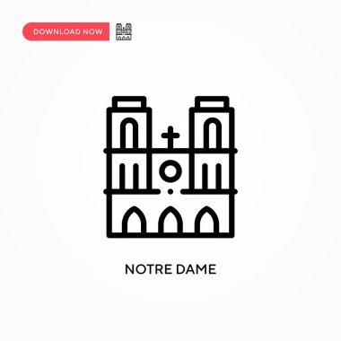 Notre dame vektör simgesi. Web sitesi veya mobil uygulama için modern, basit düz vektör çizimi