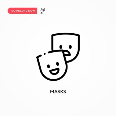 Maske vektör simgesi. Web sitesi veya mobil uygulama için modern, basit düz vektör çizimi