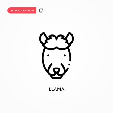 Lama vektör simgesi. Web sitesi veya mobil uygulama için modern, basit düz vektör çizimi
