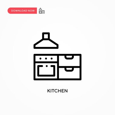 Mutfak vektör ikonu. Web sitesi veya mobil uygulama için modern, basit düz vektör çizimi