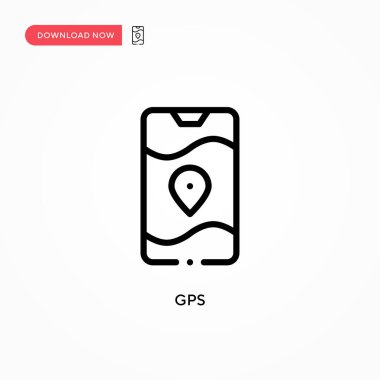 GPS vektör simgesi. Web sitesi veya mobil uygulama için modern, basit düz vektör çizimi