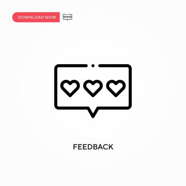 Geri besleme vektör simgesi. Web sitesi veya mobil uygulama için modern, basit düz vektör çizimi