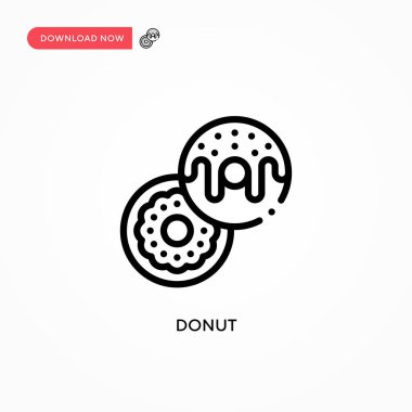 Donut vektör simgesi. Web sitesi veya mobil uygulama için modern, basit düz vektör çizimi