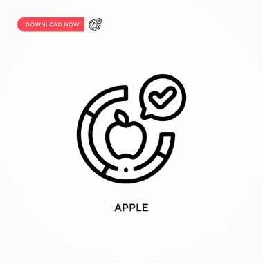 Elma vektör simgesi. Web sitesi veya mobil uygulama için modern, basit düz vektör çizimi