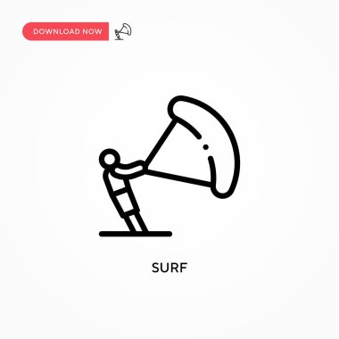 Sörf vektör simgesi. Web sitesi veya mobil uygulama için modern, basit düz vektör çizimi