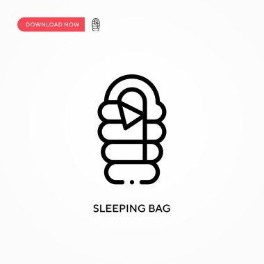 Uyku tulumu vektör simgesi. Web sitesi veya mobil uygulama için modern, basit düz vektör çizimi