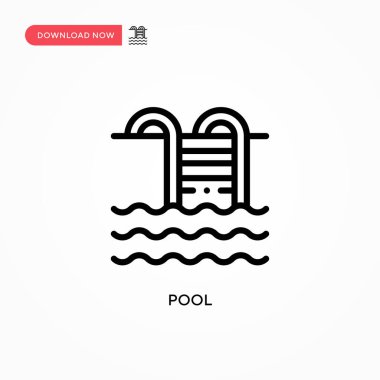 Havuz vektör simgesi. Web sitesi veya mobil uygulama için modern, basit düz vektör çizimi