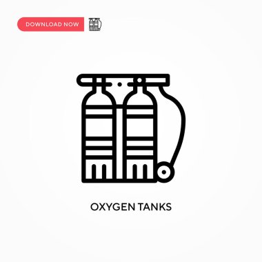 Oksijen tankları vektör simgesi. Web sitesi veya mobil uygulama için modern, basit düz vektör çizimi