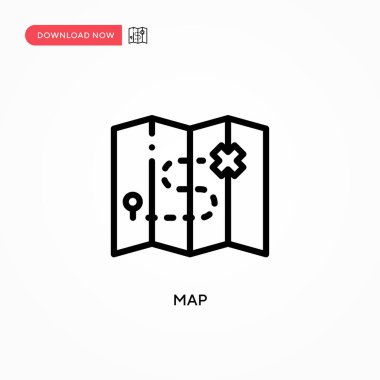 Harita vektör simgesi. Web sitesi veya mobil uygulama için modern, basit düz vektör çizimi