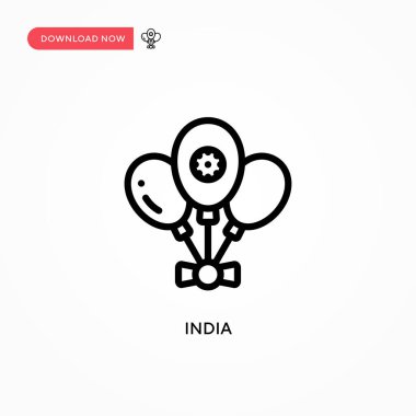 Hindistan vektör simgesi. Web sitesi veya mobil uygulama için modern, basit düz vektör çizimi
