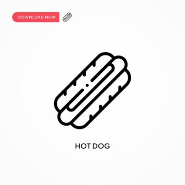 Hot dog vektör simgesi. Web sitesi veya mobil uygulama için modern, basit düz vektör çizimi