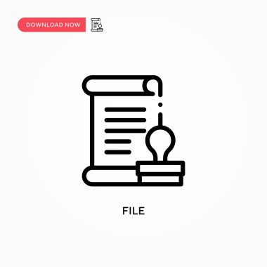 Dosya vektör simgesi. Web sitesi veya mobil uygulama için modern, basit düz vektör çizimi